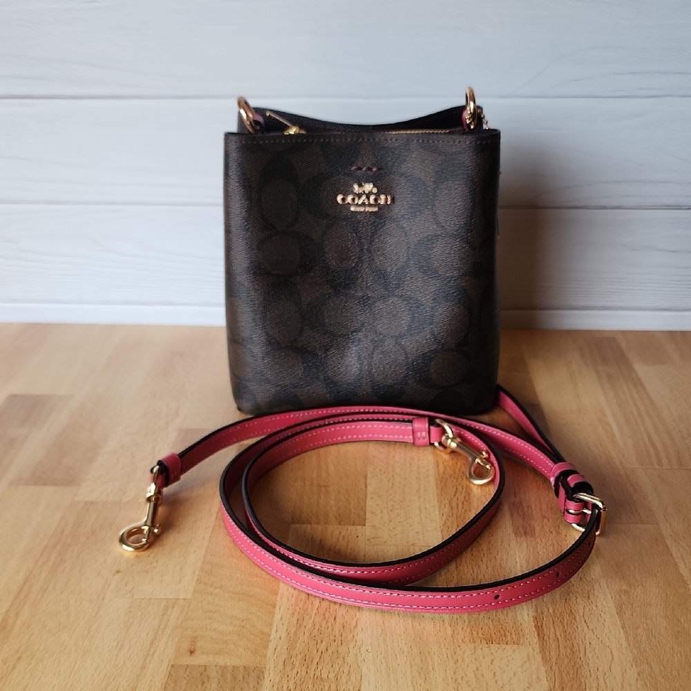 Coach Brown and Pink Crossbody Bag